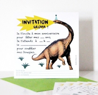 Cartes D Invitation Dinosaure Pour Anniversaire Enfant