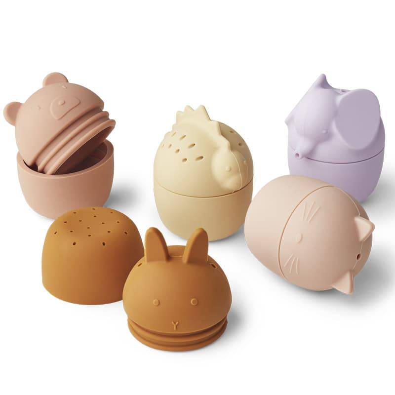 Liewood - Jouets de bain pour bébé - 5 animaux en silicone - modèle Gaby