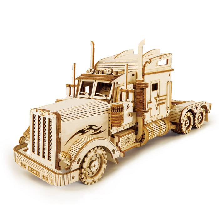 Maquette 3d en bois d'un camion style Américain